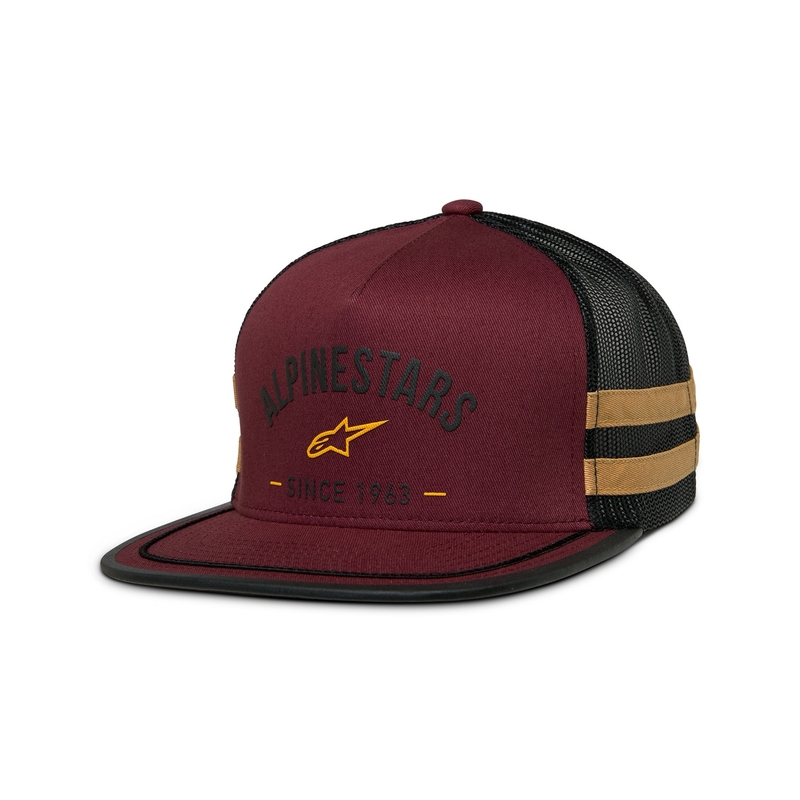 Casquette Alpinestars Backline Trucker rouge brique-noir-or
