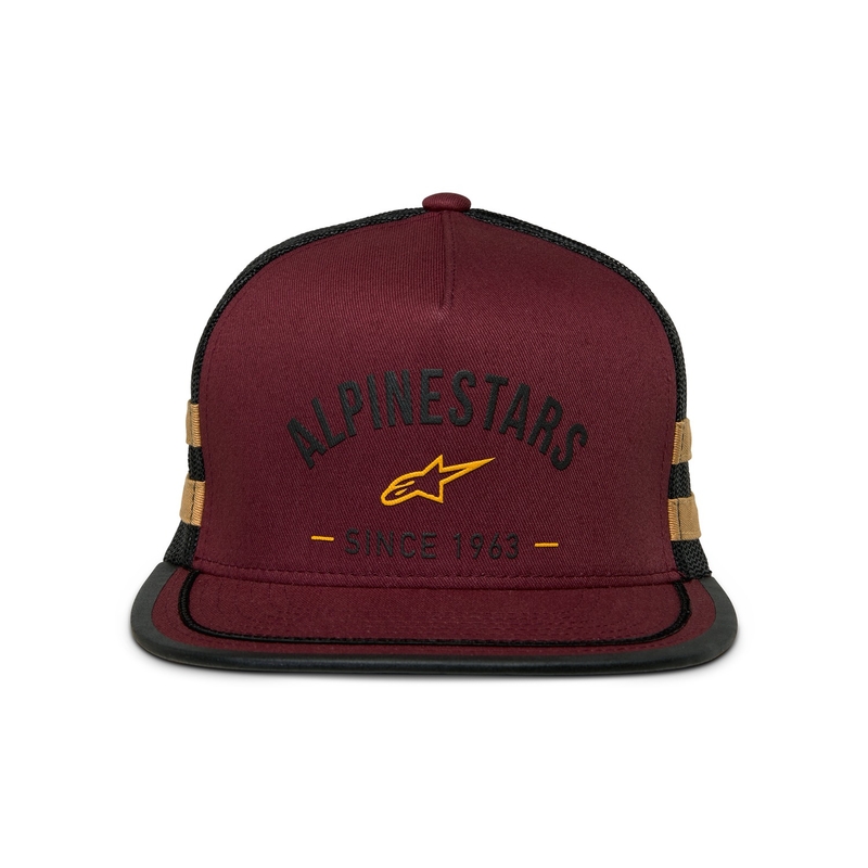 Casquette Alpinestars Backline Trucker rouge brique-noir-or