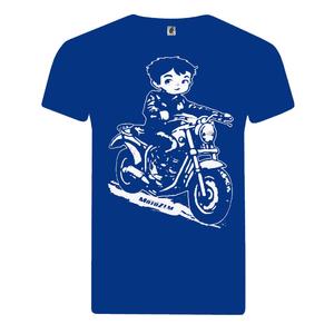 T-shirt enfant garçon MotoZem - Motard bleu