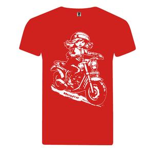 T-shirt fille MotoZem - Biker rouge