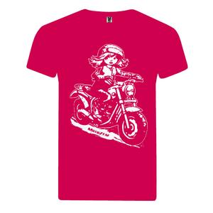 T-shirt fille MotoZem - Rose motard