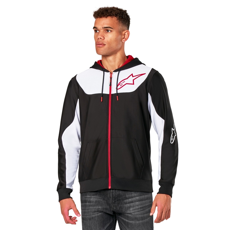 Sweat à capuche Alpinestars Sessions 3 noir-blanc-rouge