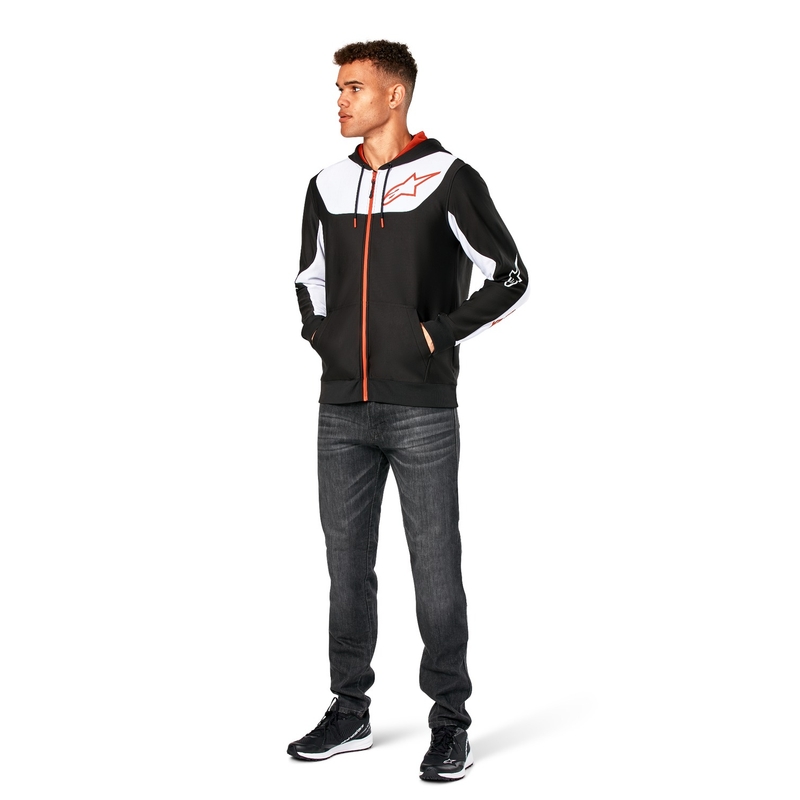 Sweat à capuche Alpinestars Sessions 3 noir-blanc-rouge