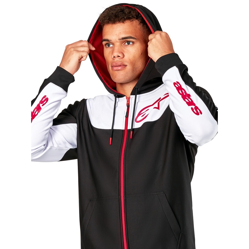 Sweat à capuche Alpinestars Sessions 3 noir-blanc-rouge