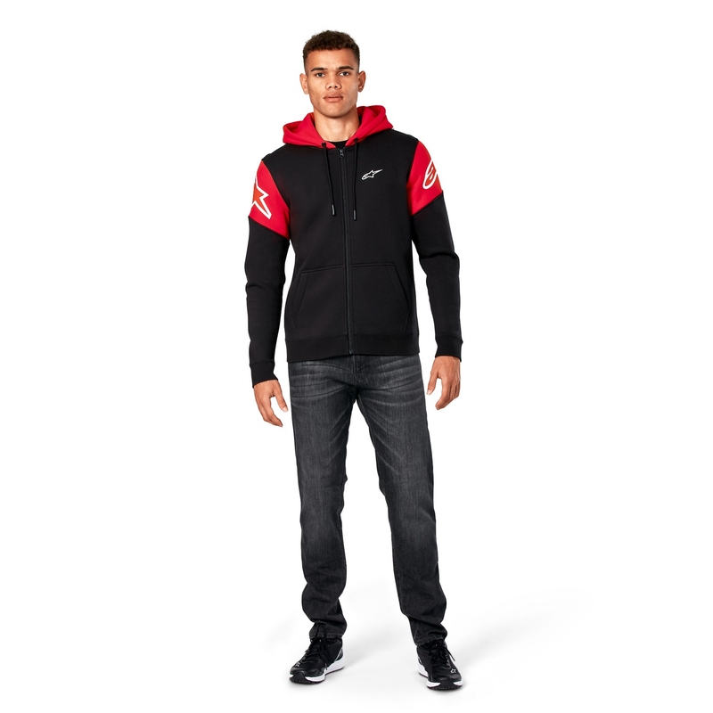 Sweat à capuche Alpinestars Velocity noir-rouge