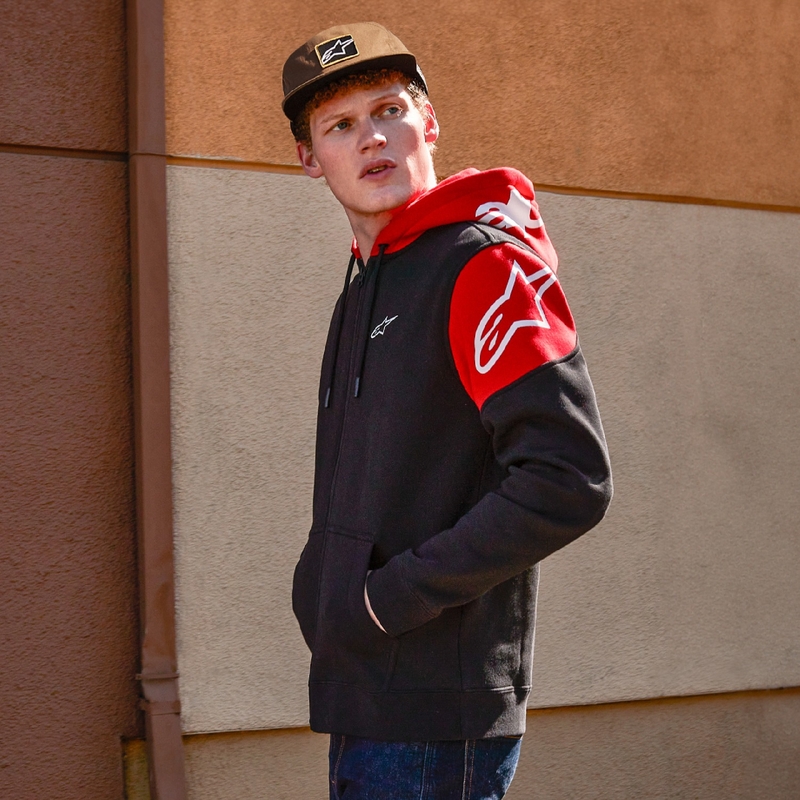 Sweat à capuche Alpinestars Velocity noir-rouge
