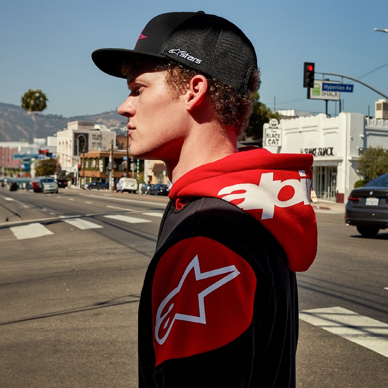 Sweat à capuche Alpinestars Velocity noir-rouge