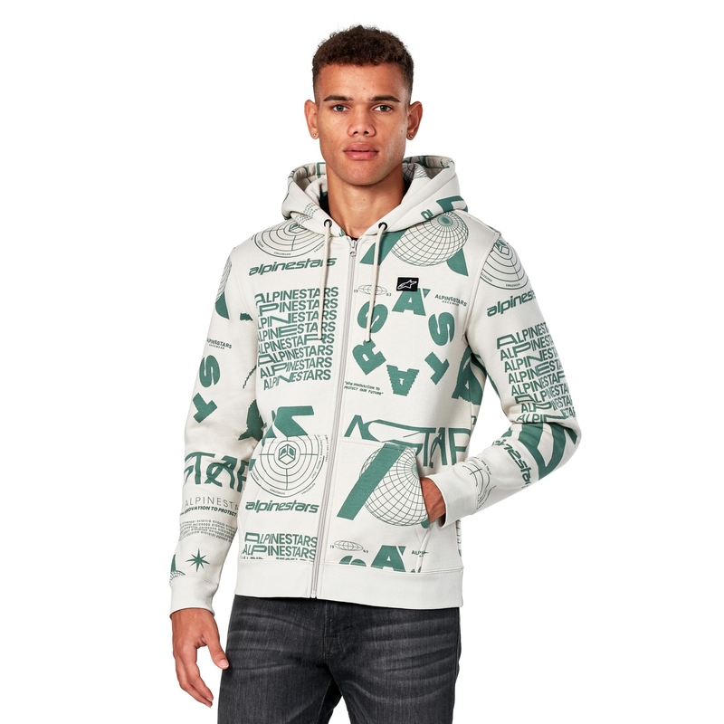 Sweat à capuche Alpinestars Determinant blanc blanc cassé