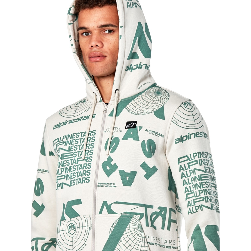 Sweat à capuche Alpinestars Determinant blanc blanc cassé