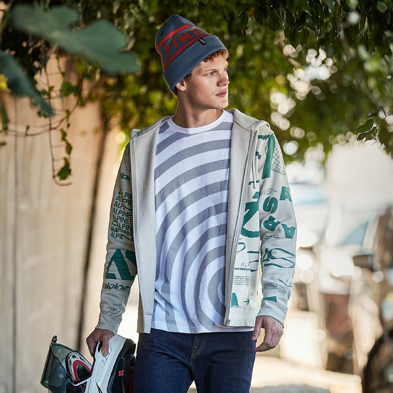 Sweat à capuche Alpinestars Determinant blanc blanc cassé