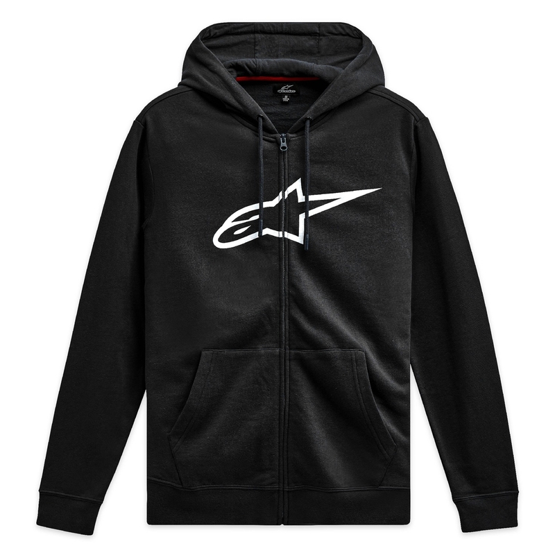 Sweat à capuche Alpinestars Ageless Zip 3 noir-blanc