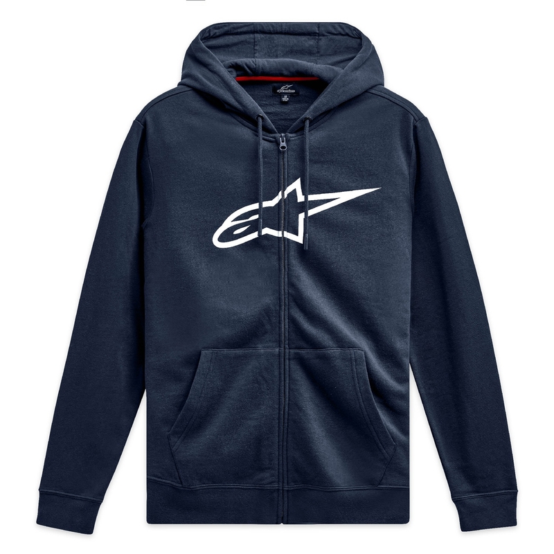 Sweat à capuche Alpinestars Ageless Zip 3 bleu-blanc