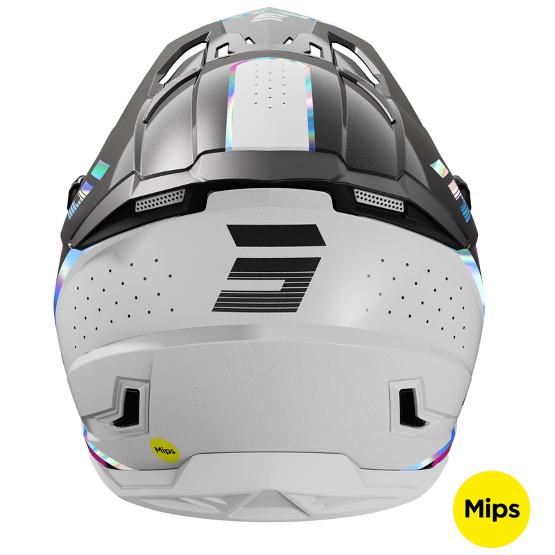 Casque cross Shot Core Honor noir-perle holographique