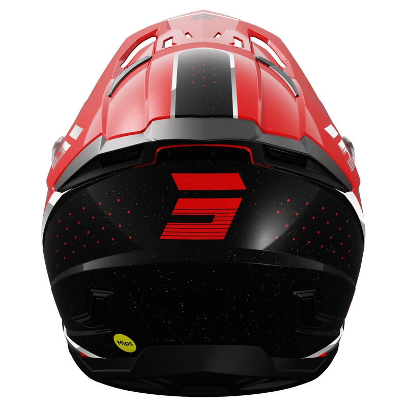 Casque cross Shot Core Honor rouge-noir-perle