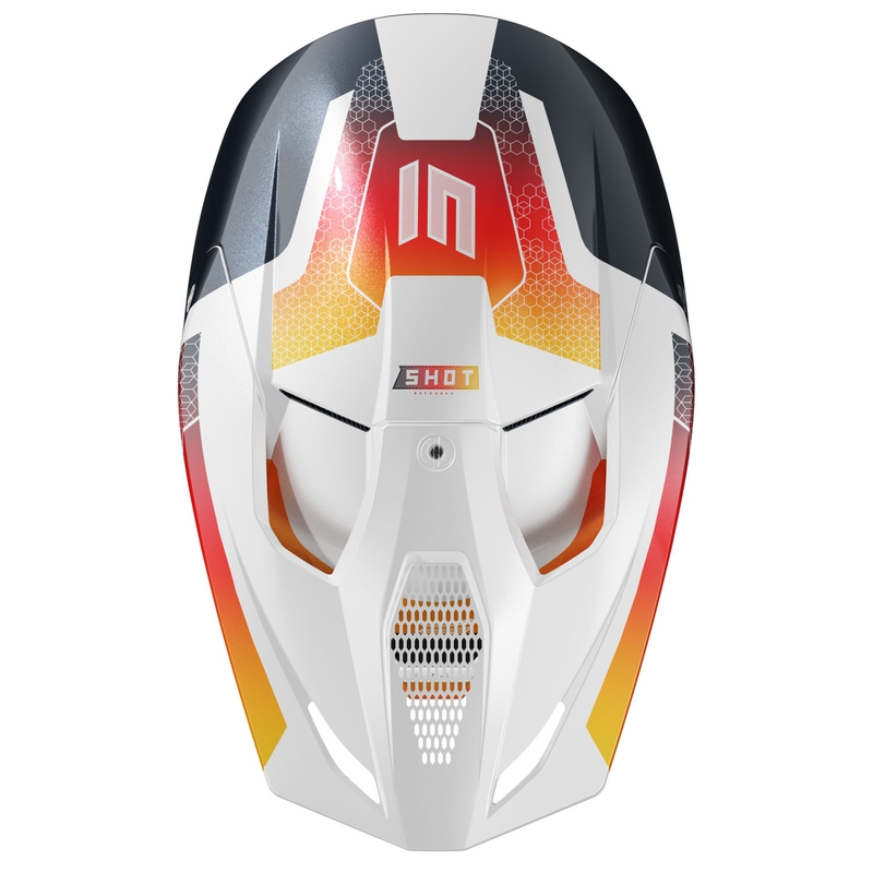 Casque cross Shot Race Phaser perle bleu-blanc-orange
