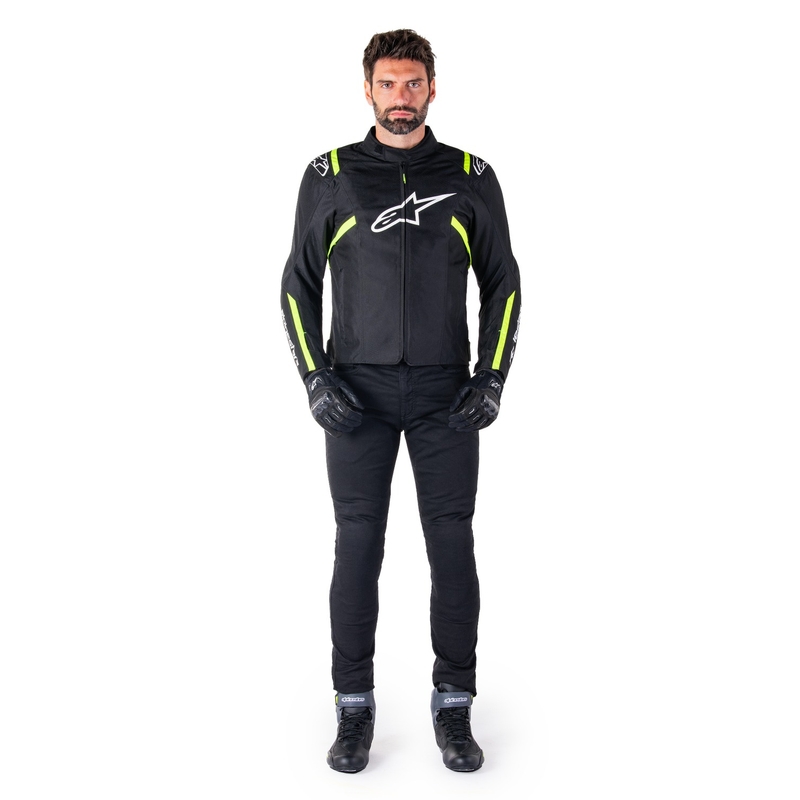 Blouson moto imperméable Alpinestars T-SPS 2 noir-blanc-jaune fluo