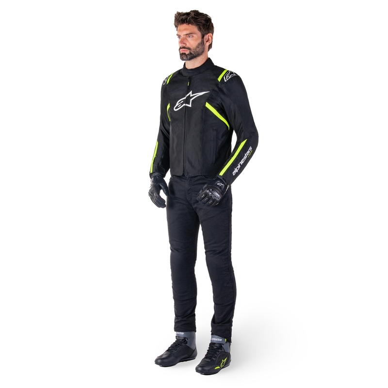 Blouson moto imperméable Alpinestars T-SPS 2 noir-blanc-jaune fluo