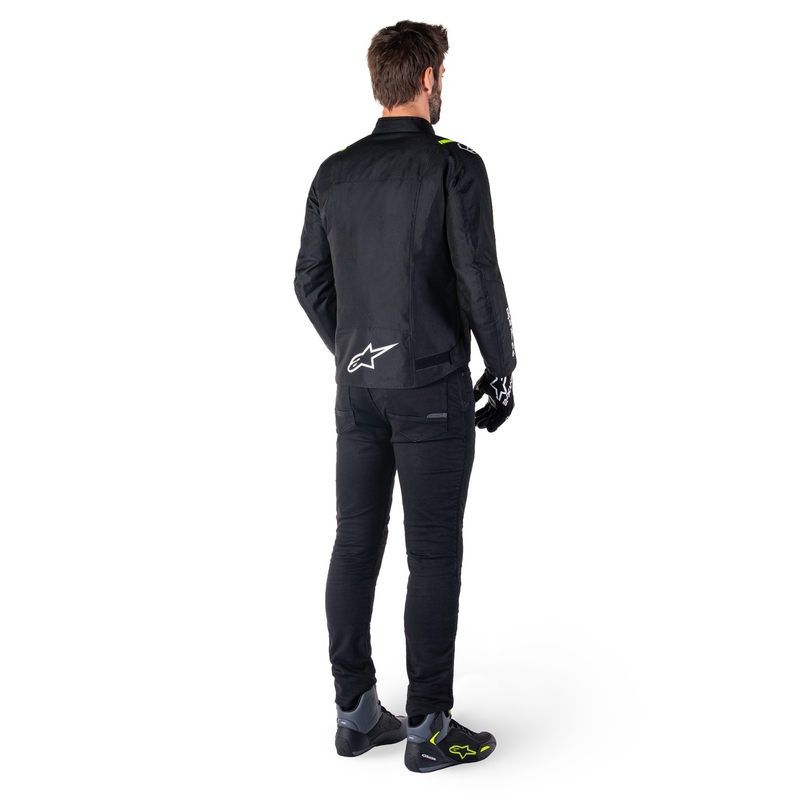 Blouson moto imperméable Alpinestars T-SPS 2 noir-blanc-jaune fluo