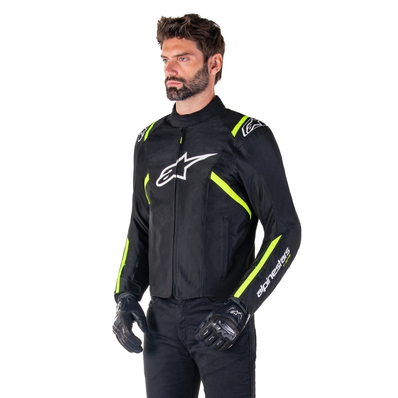 Blouson moto imperméable Alpinestars T-SPS 2 noir-blanc-jaune fluo