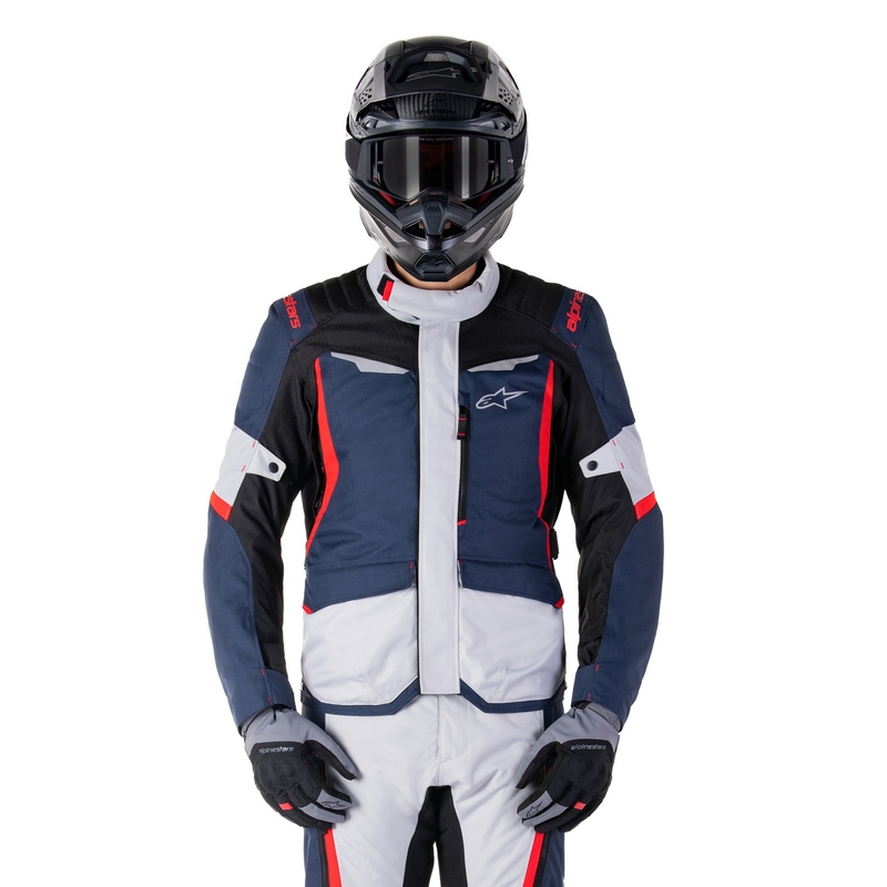 Blouson moto imperméable Alpinestars ST-1 bleu foncé-noir-rouge