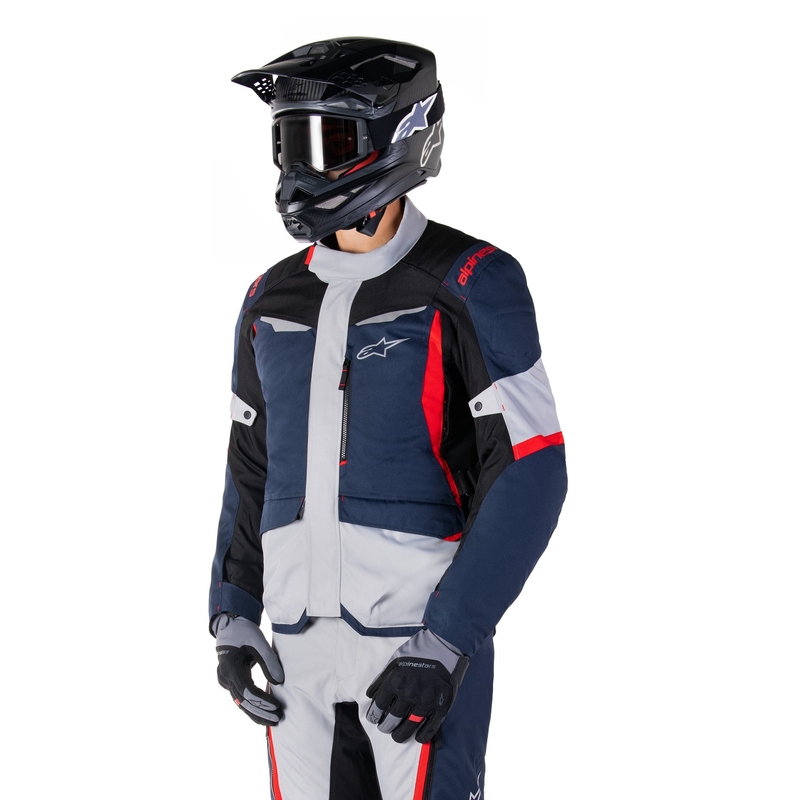 Blouson moto imperméable Alpinestars ST-1 bleu foncé-noir-rouge