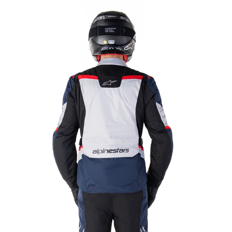Blouson moto imperméable Alpinestars ST-1 bleu foncé-noir-rouge
