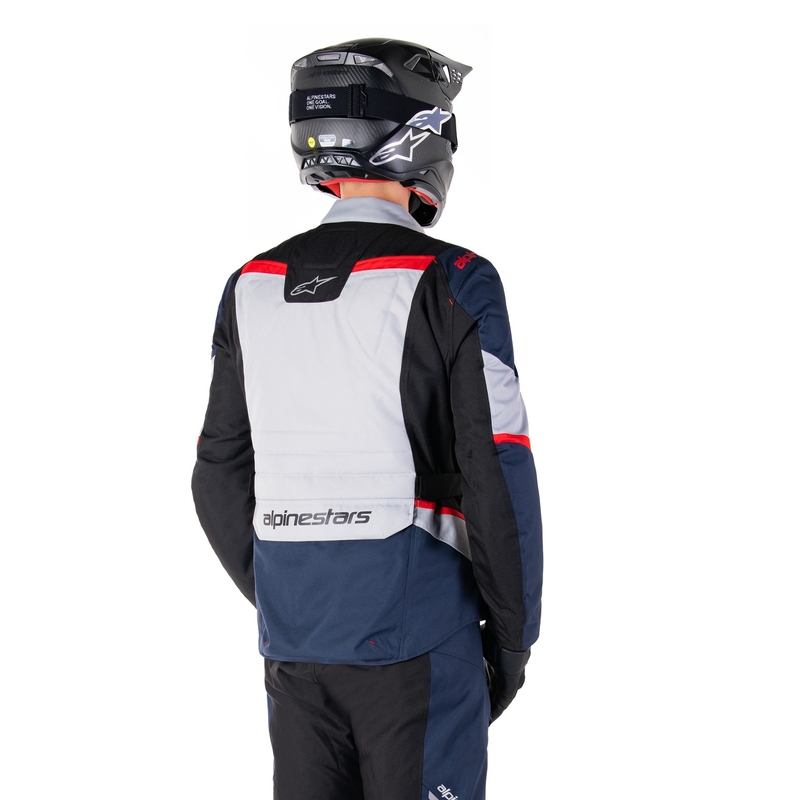 Blouson moto imperméable Alpinestars ST-1 bleu foncé-noir-rouge