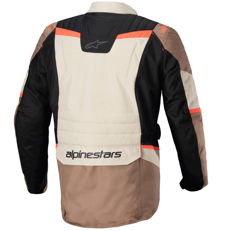 Blouson moto imperméable Alpinestars ST-1 kaki-sable-noir-rouge fluo