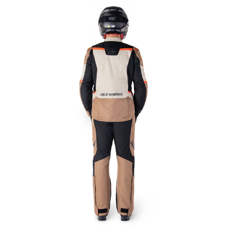 Blouson moto imperméable Alpinestars ST-1 kaki-sable-noir-rouge fluo