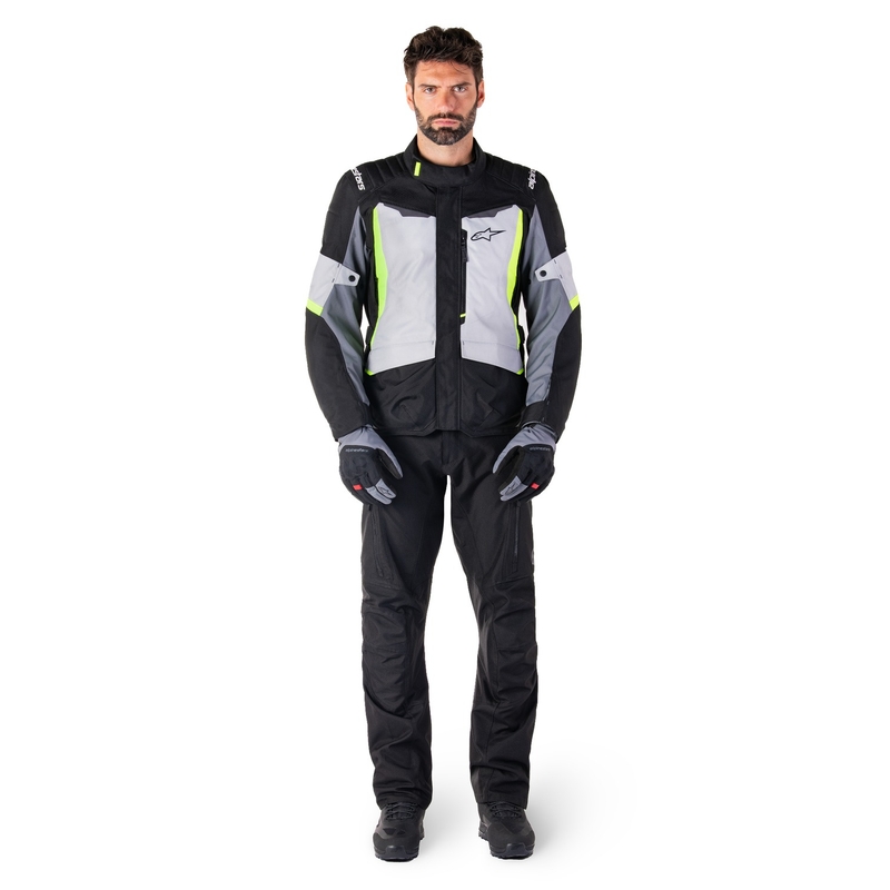 Blouson moto imperméable Alpinestars ST-1 gris-noir-jaune fluo