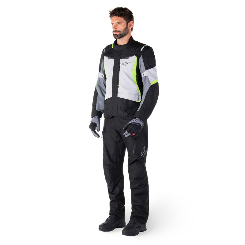 Blouson moto imperméable Alpinestars ST-1 gris-noir-jaune fluo