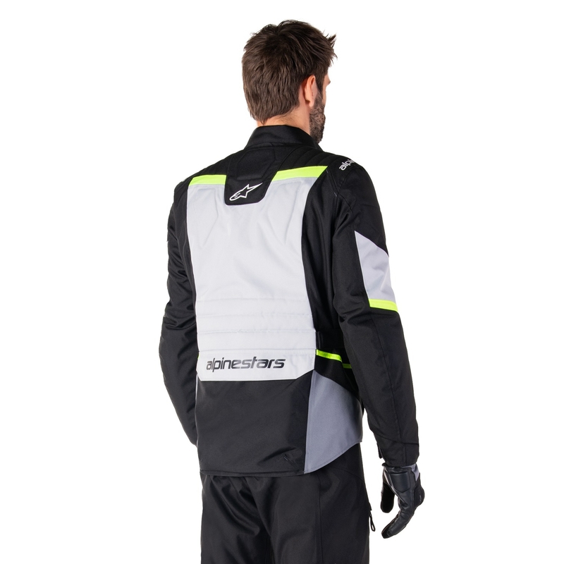 Blouson moto imperméable Alpinestars ST-1 gris-noir-jaune fluo