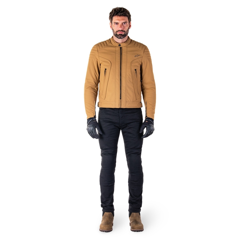 Veste de moto résistante à l'eau Alpinestars Clayton marron clair