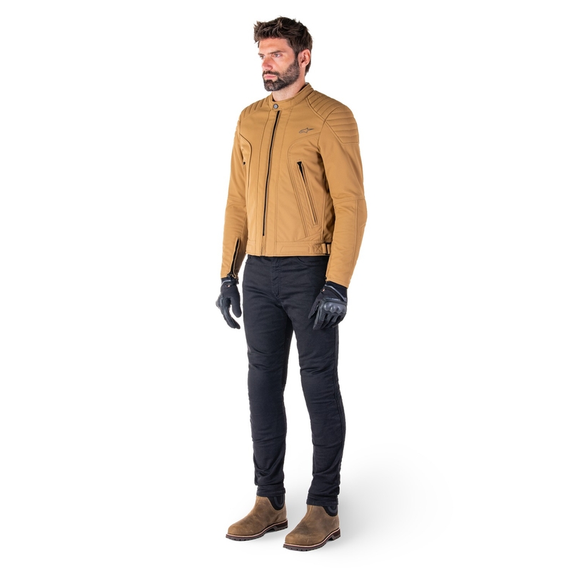Veste de moto résistante à l'eau Alpinestars Clayton marron clair