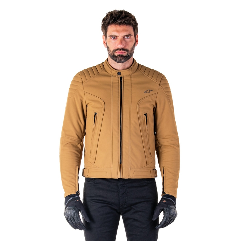 Veste de moto résistante à l'eau Alpinestars Clayton marron clair
