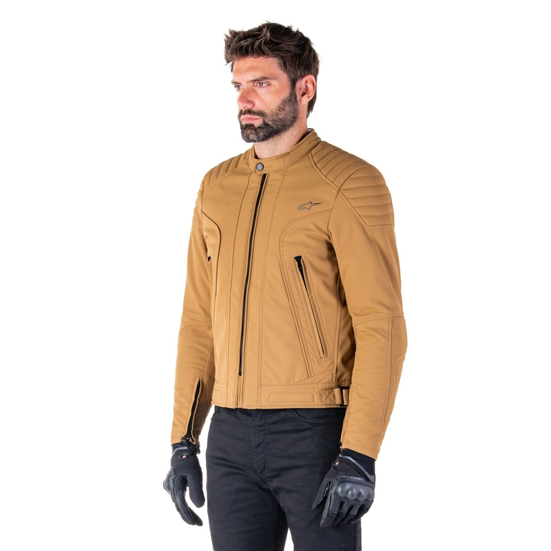 Veste de moto résistante à l'eau Alpinestars Clayton marron clair