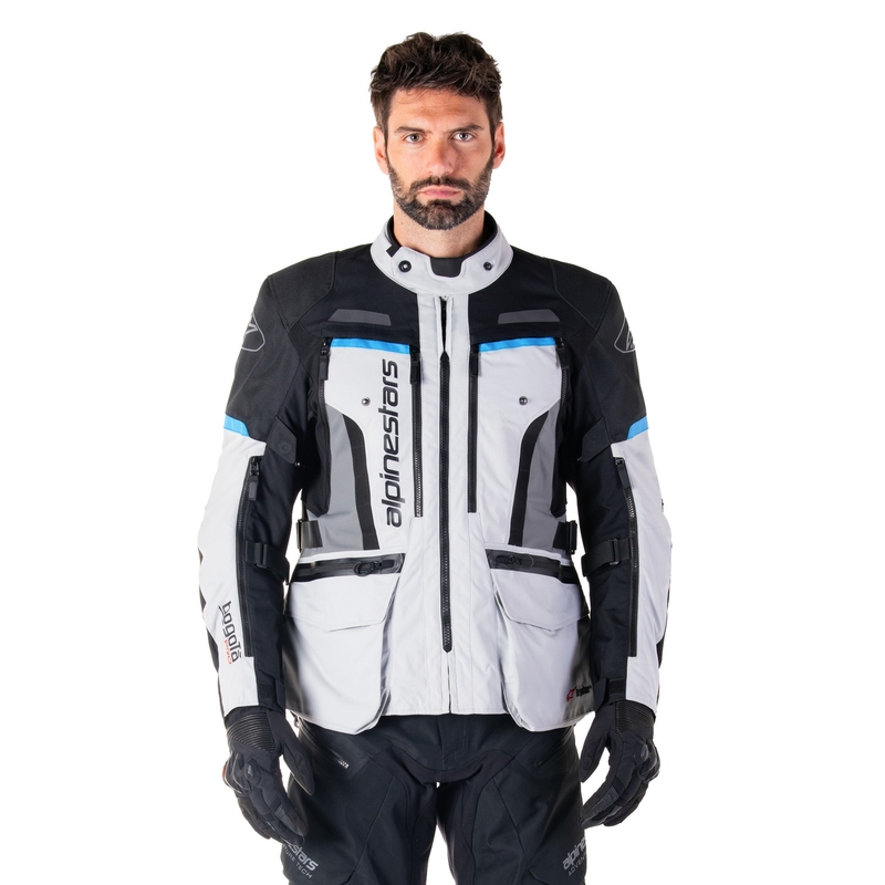 Blouson moto Alpinestars Bogota PRO Drystar gris-noir-bleu