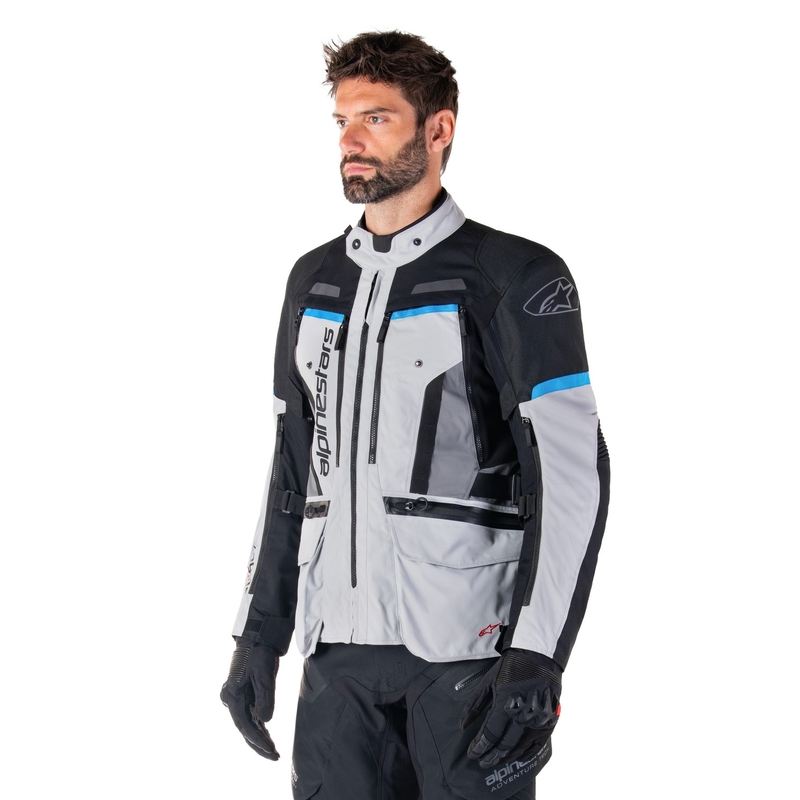Blouson moto Alpinestars Bogota PRO Drystar gris-noir-bleu