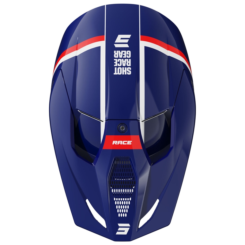 Casque cross Shot Race Mythic bleu-rouge brillant