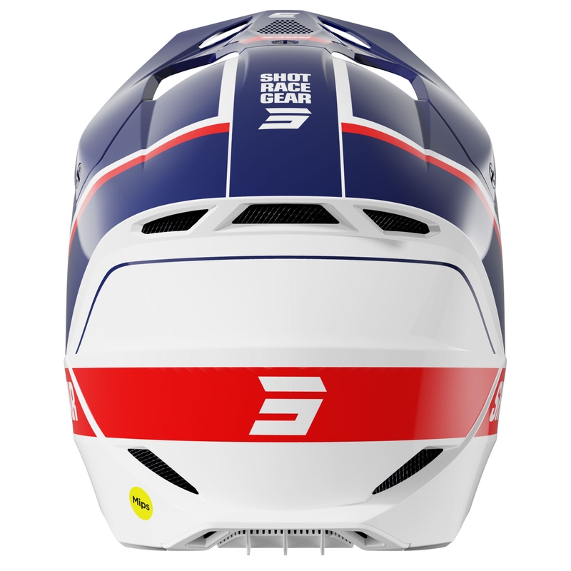 Casque cross Shot Race Mythic bleu-rouge brillant