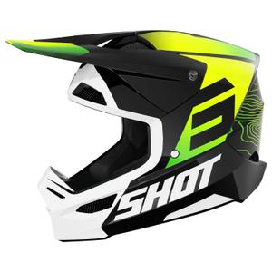 Casque cross Shot Furious Apex jaune fluo-noir