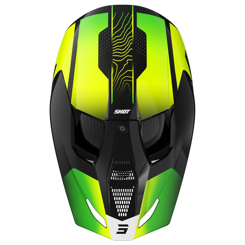 Casque cross Shot Furious Apex jaune fluo-noir