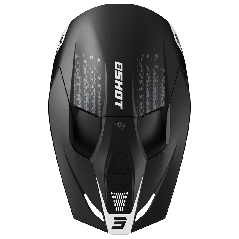 Casque cross Shot Furious Draw blanc-noir