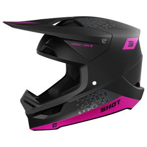 Casque cross Shot Furious Draw rose-noir