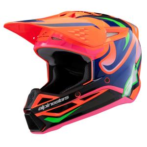 Casque motocross enfant Alpinestars S-M3 HAIDEN DEEGAN fluo orange-violet-rose-vert