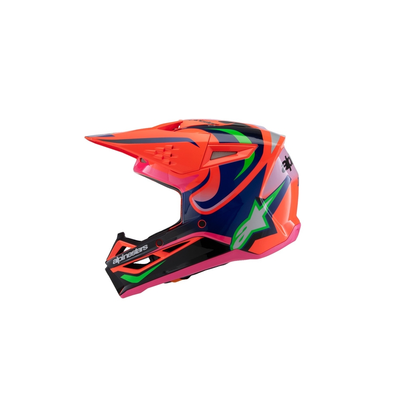 Casque motocross enfant Alpinestars S-M3 HAIDEN DEEGAN fluo orange-violet-rose-vert