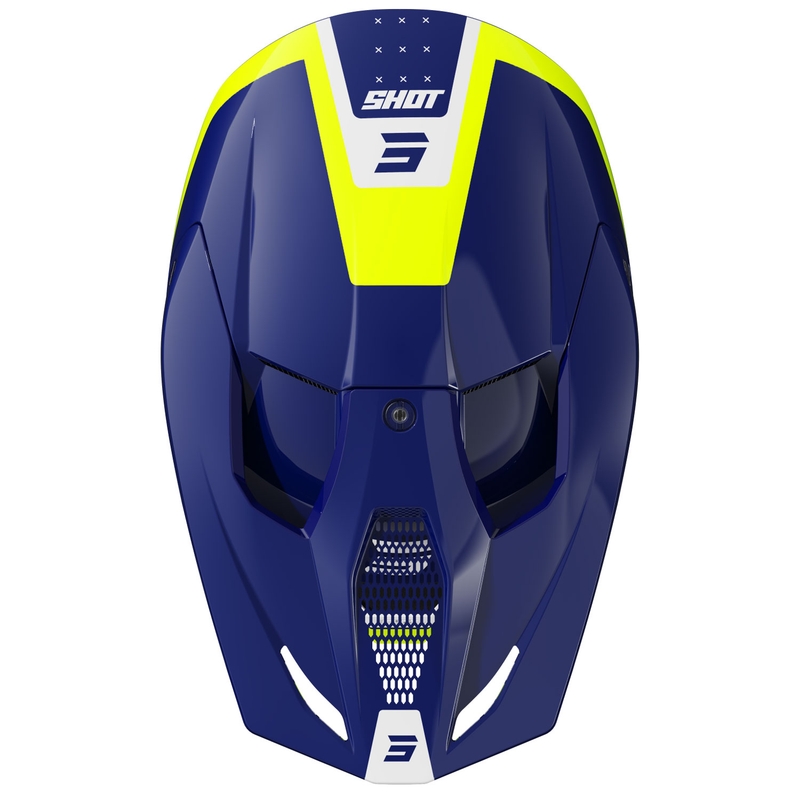 Casque cross Shot Furious League bleu-jaune fluo