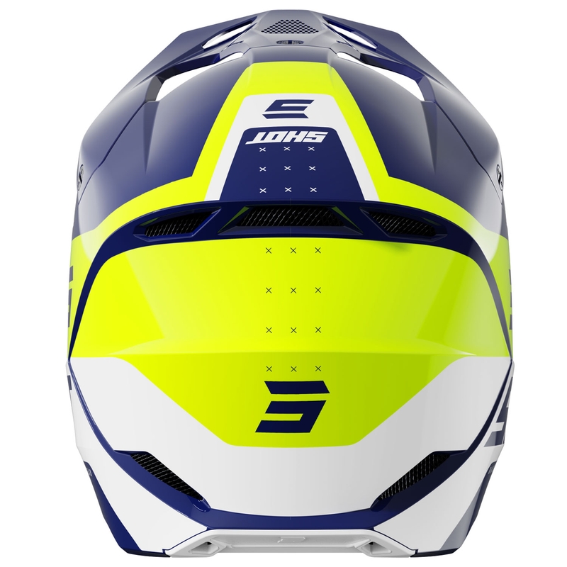 Casque cross Shot Furious League bleu-jaune fluo