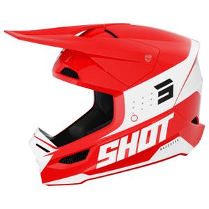 Casque cross Shot Furious League rouge-blanc