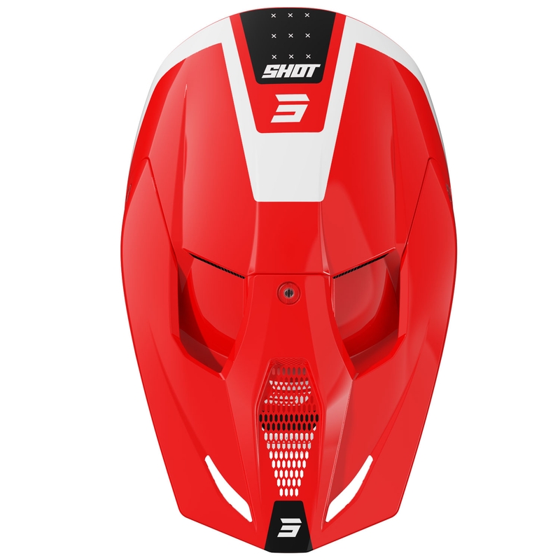 Casque cross Shot Furious League rouge-blanc